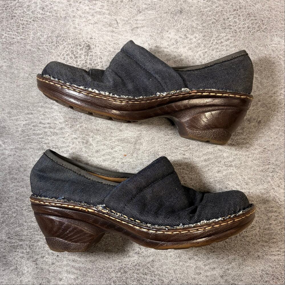 Vintage Denim Slip On Wedge Clogs